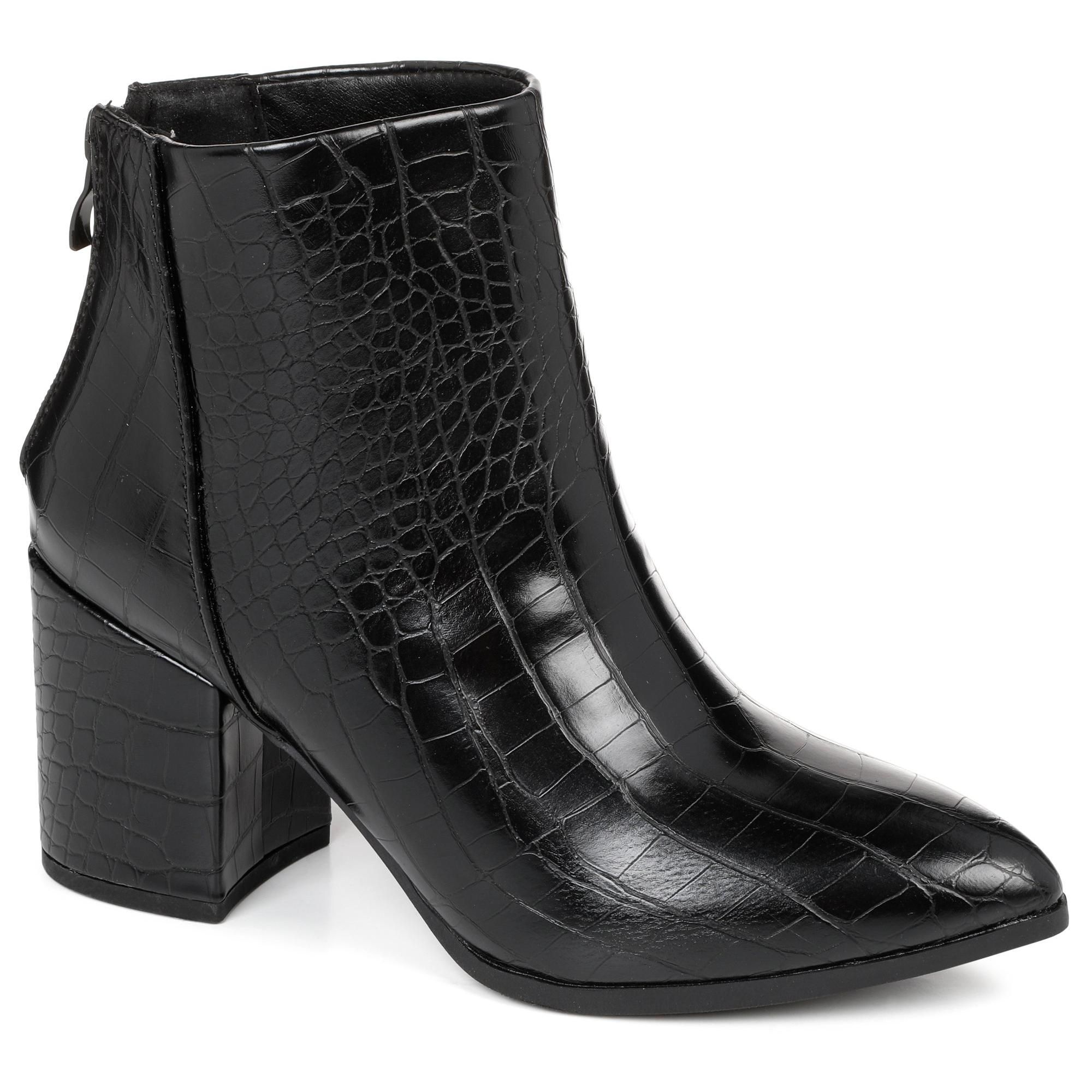 Women's Lola Crocodile Ankle Boots - Black-black-5577393275001  | Burkes Outlet | bealls