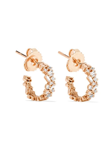 Suzanne Kalan - 18-karat Rose Gold Diamond Earrings - one size | NET-A-PORTER (UK & EU)