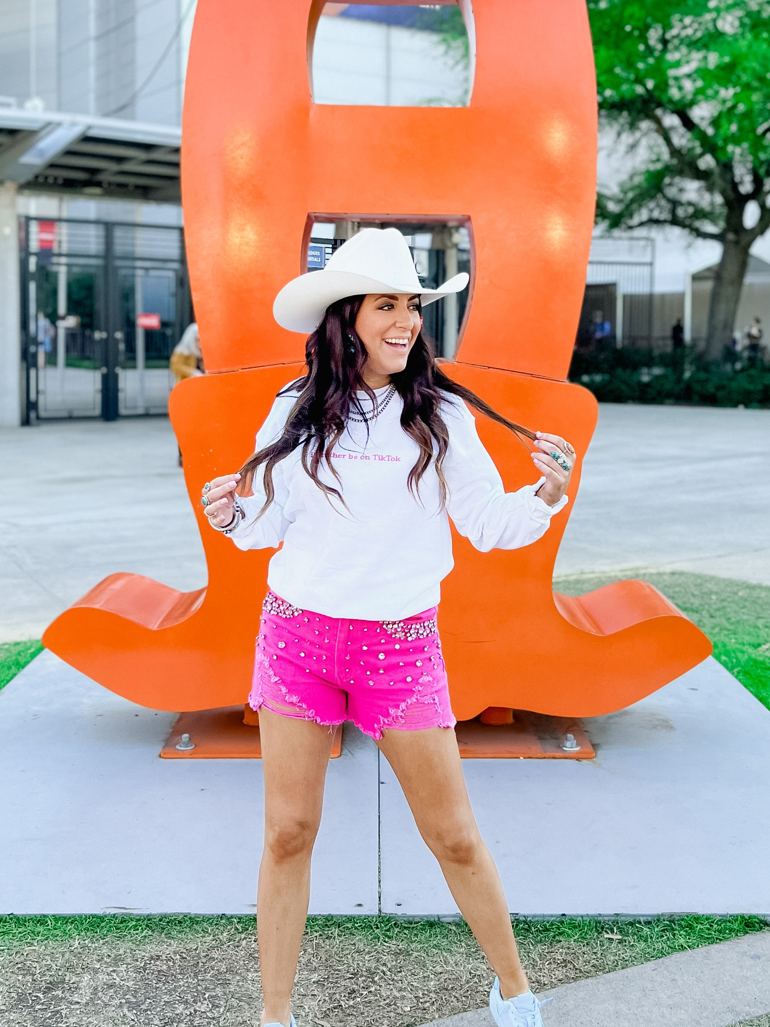 Pink bling shorts 

#LTKunder100 #LTKstyletip #LTKunder50