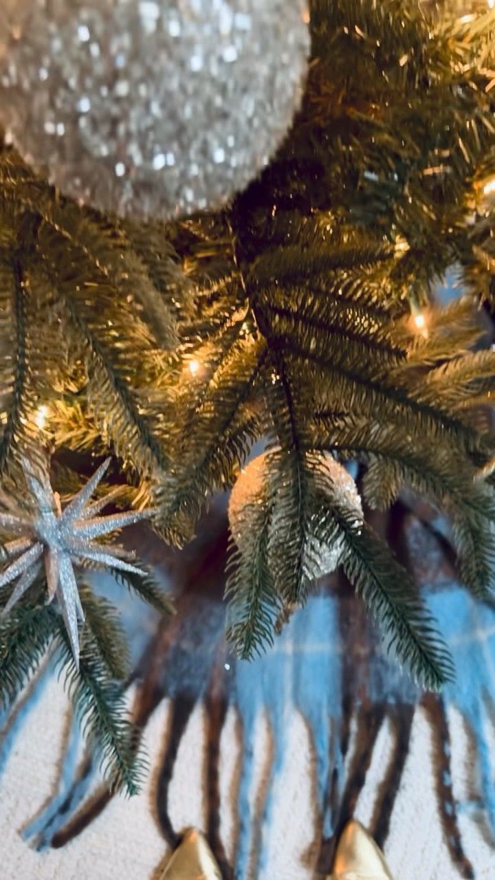 I’ve never used a real tree skirt, this blanket is from
Last year but I found the best plaid blanket under &50 plus my best kept secret ornaments are only $3 each!! 
My FB gold boots are last year but these are super similar and just as slouchy ❤️

#LTKHoliday #LTKFindsUnder50 #LTKWatchNow