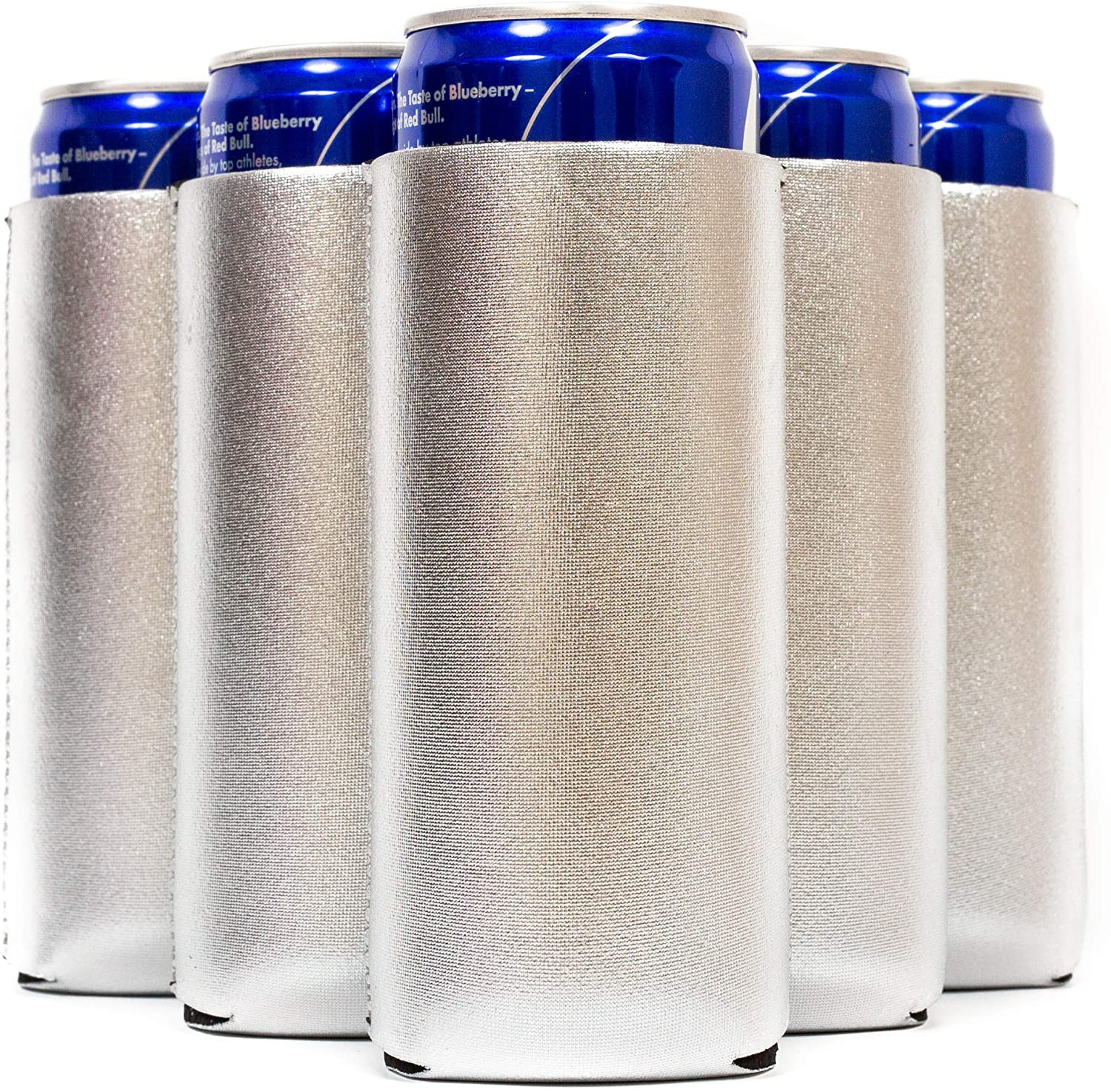 QualityPerfection Slim Can Cooler Sleeves (6 Pack) Insulated, Beer/Energy Drink Neoprene 4mm Thic... | Amazon (US)