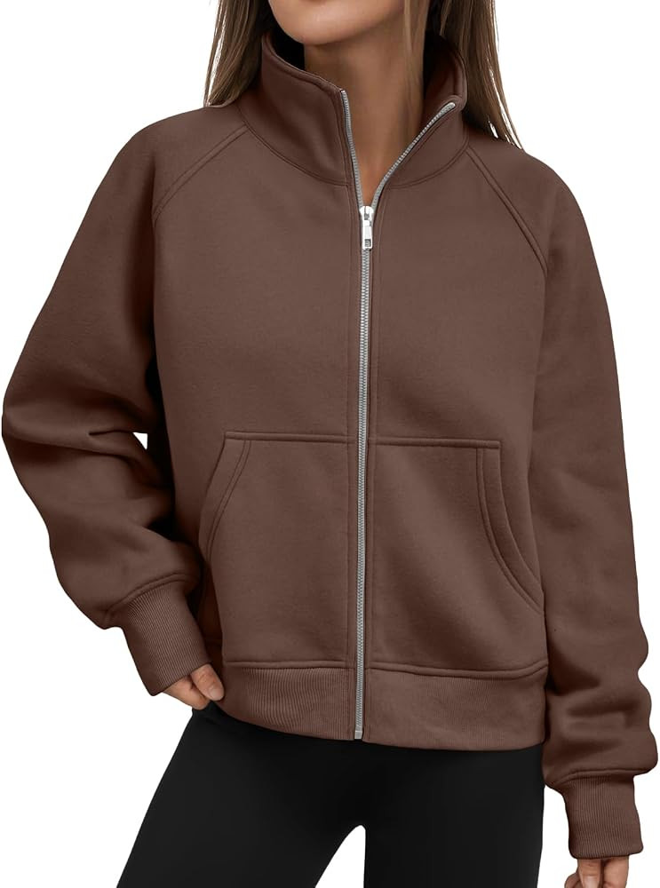 Trendy Queen Womens Zip Up Cropped Hoodies Mock Neck Sweatshirts Y2K 2026 | Amazon (US)