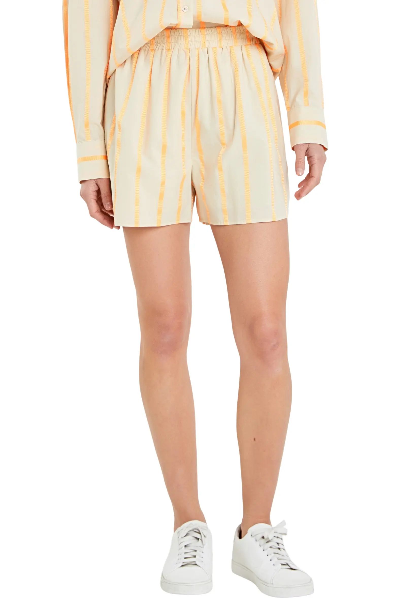 English Factory Tape Stripe Stretch Cotton Shorts | Nordstrom | Nordstrom