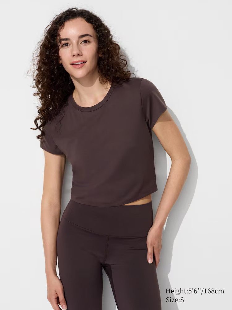 Ultra Stretch AIRism Cropped T-Shirt | UNIQLO (US)