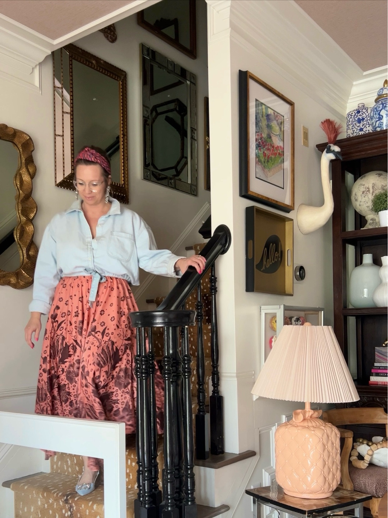 The perfect denim shirt and shoes plus the most flattering skirt I own! 

Note: My exact skirt pattern is no longer available but I linked new patterns in the same exact style skirt.

#LTKover40 #LTKstyletip #LTKfindsunder50