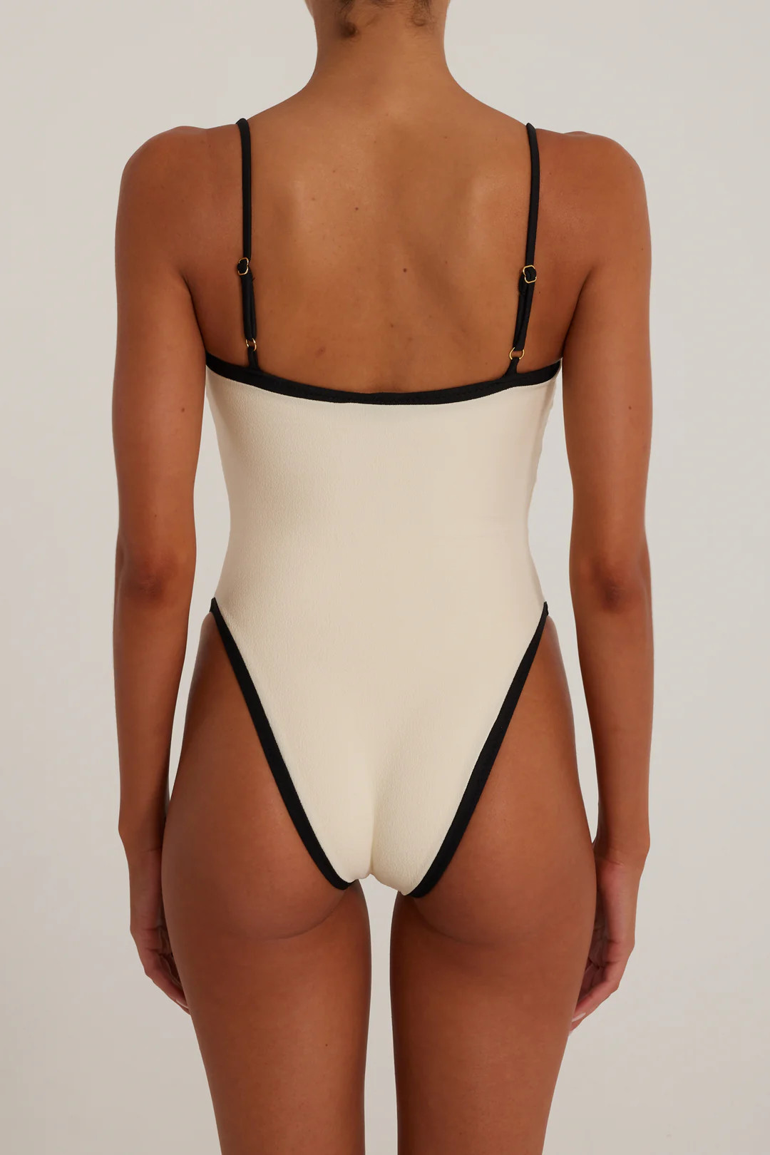 Colorblock One Piece (Faux Suede Cream/Black) | SAME