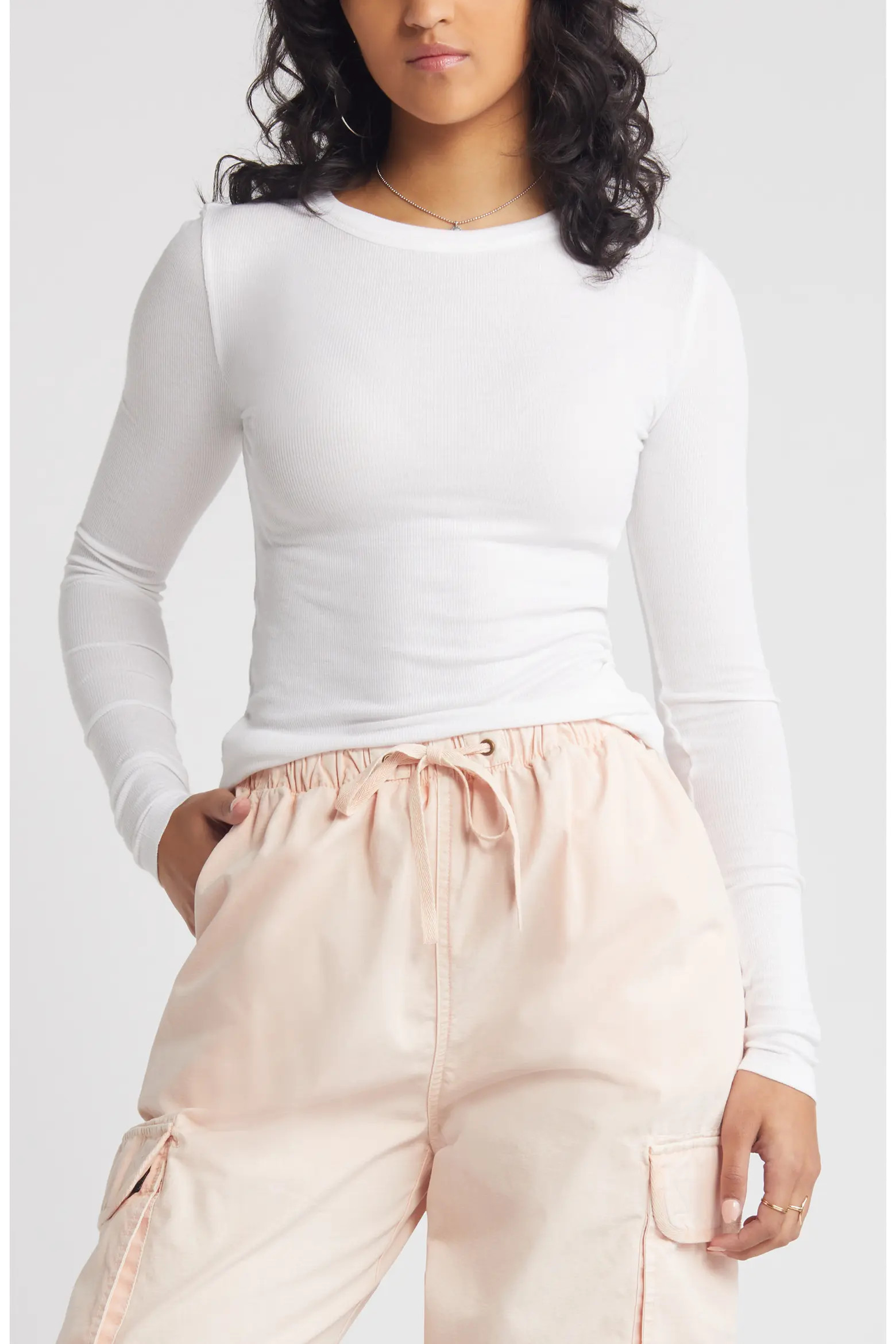 Ribbed Long Sleeve T-Shirt (Women) | Nordstrom | Nordstrom