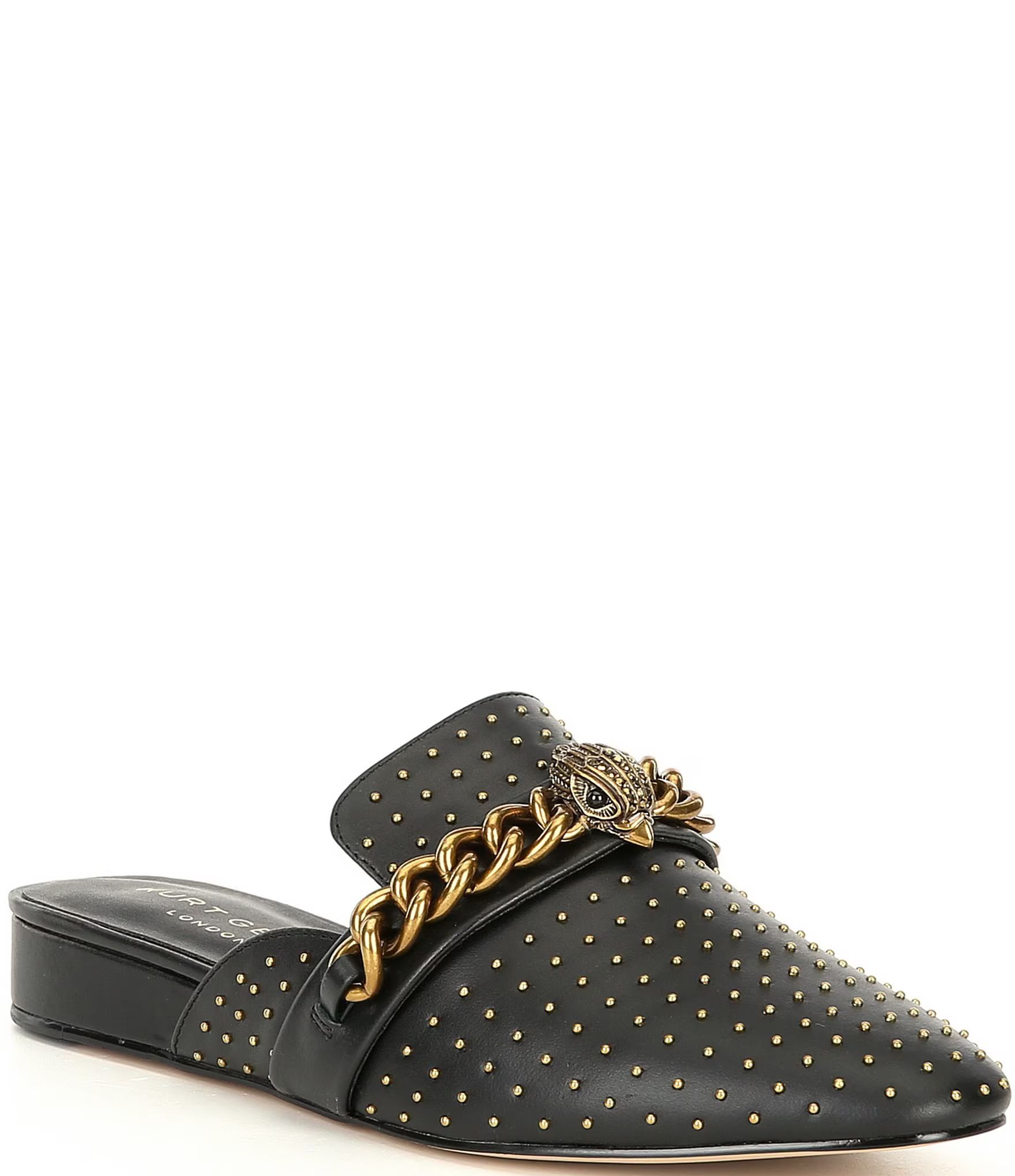 Kurt Geiger London Chelsea Studded Chain Detail Leather Mules | Dillard's | Dillard's