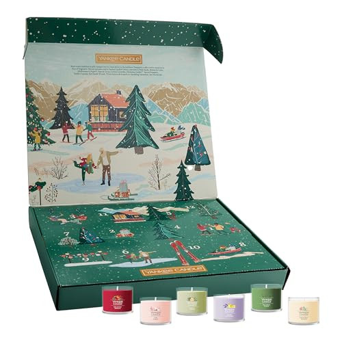 Yankee Candle Signature Votive Mini Jars 12 Days of Christmas Candle Advent Calendar Variety Pack, Natural Soy Wax Blend with Natural Fiber Wick, 1.3 OZ Glass Jar (Pack of 12) | Amazon (US)
