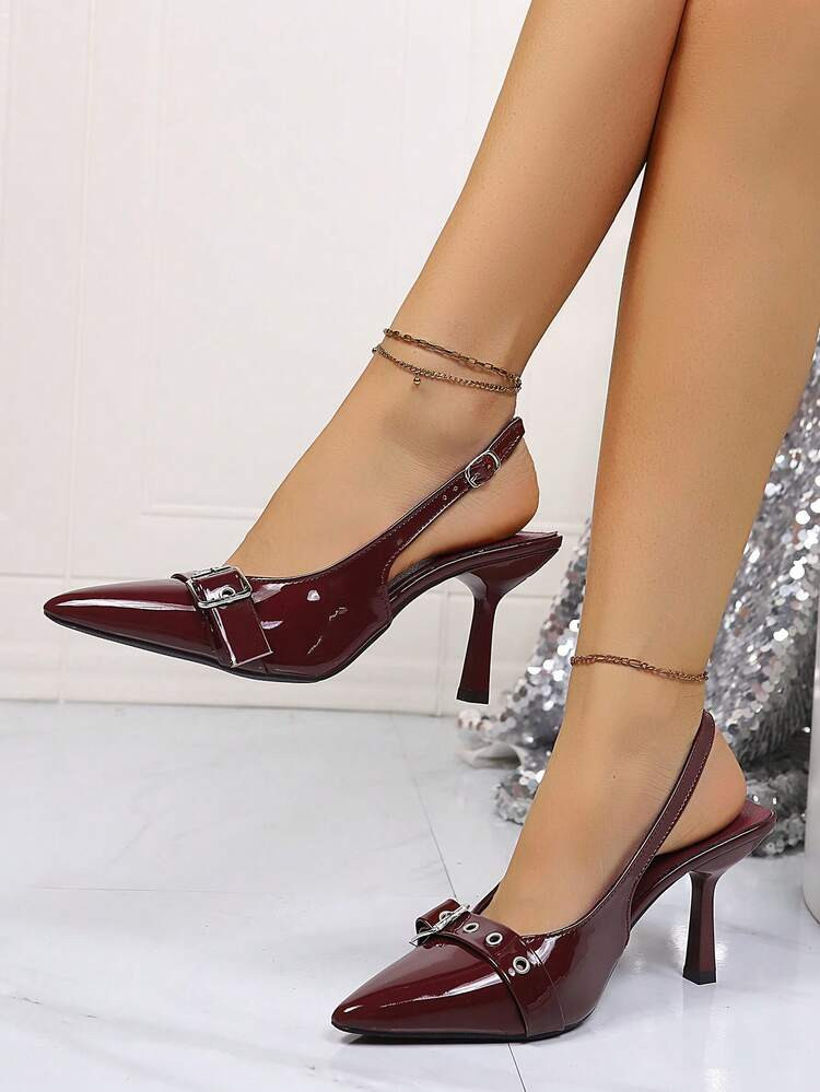 Burgundy kitten heels | SHEIN