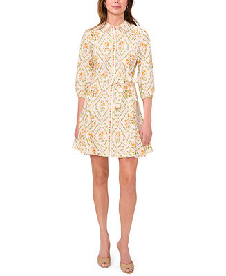 MSK Women's Long-Sleeve Collared Dress - Macy's | Macy's