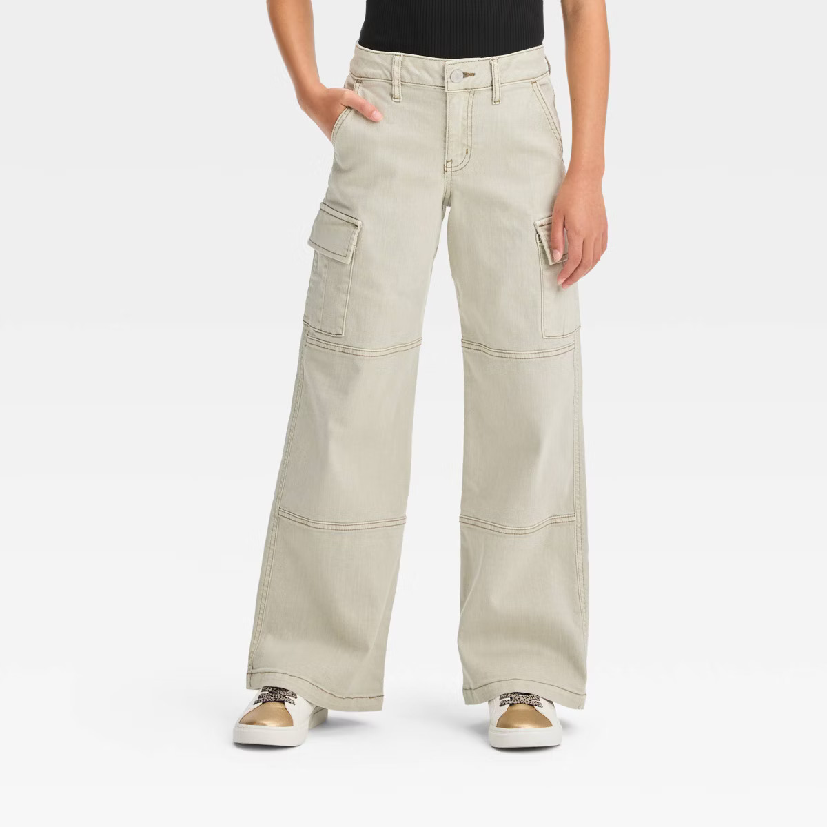 Girls' Mid-Rise Wide Leg Cargo Pants - art class™ | Target