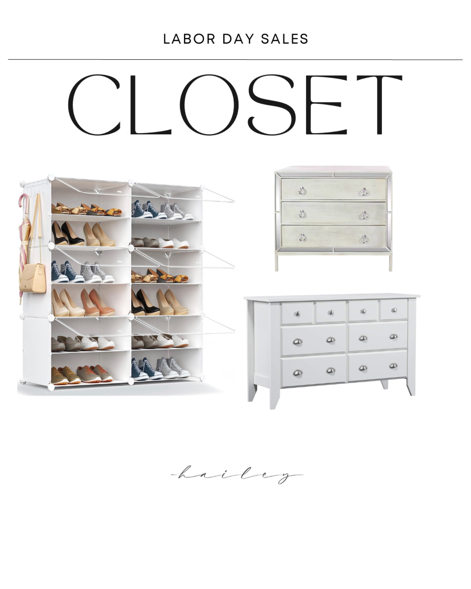 Labor Day Sales! With Labor Day fast approaching, it's the perfect time to seize some fantastic deals for your home. 

🔅 Today’s Labor Day Deals:  Closets! 🔅

Labor Day Sales 2023! 🤍🩶

September 4th, 2023, marks the date for Labor Day, and I've put together an exclusive list of the best home deals from major online retailers. Everyone loves a good bargain, especially when shopping for their home. 

Whether you're looking to start your holiday shopping early or revamp your closet for the fall season, this post has got you covered. Don't miss out on any of these incredible home deals - visit my Chic Style Blog, haileyefeldman.com, & check out  the top picks to keep in mind.

#LTKsalealert #LTKBacktoSchool #LTKhome