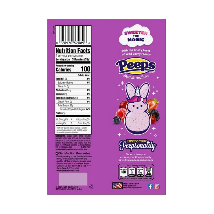 Peeps Sparkly Wild Berry Bunnies - 4.5oz/12ct | Target