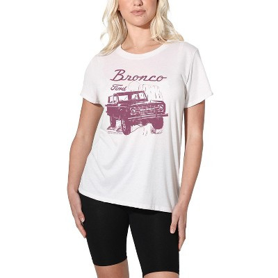 Women's Ford Bronco Wild West Loose T-Shirt, White, Medium | Target