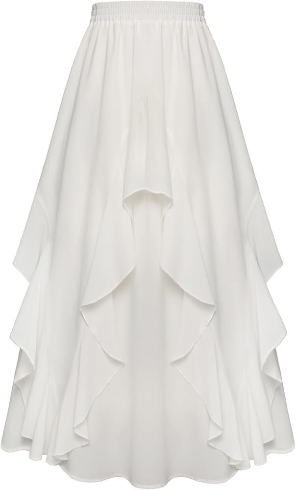 SCARLET DARKNESS Long Skirts for Women 2026 Ruffled Chiffon Flowy Renaissance Maxi Skirt | Amazon (US)