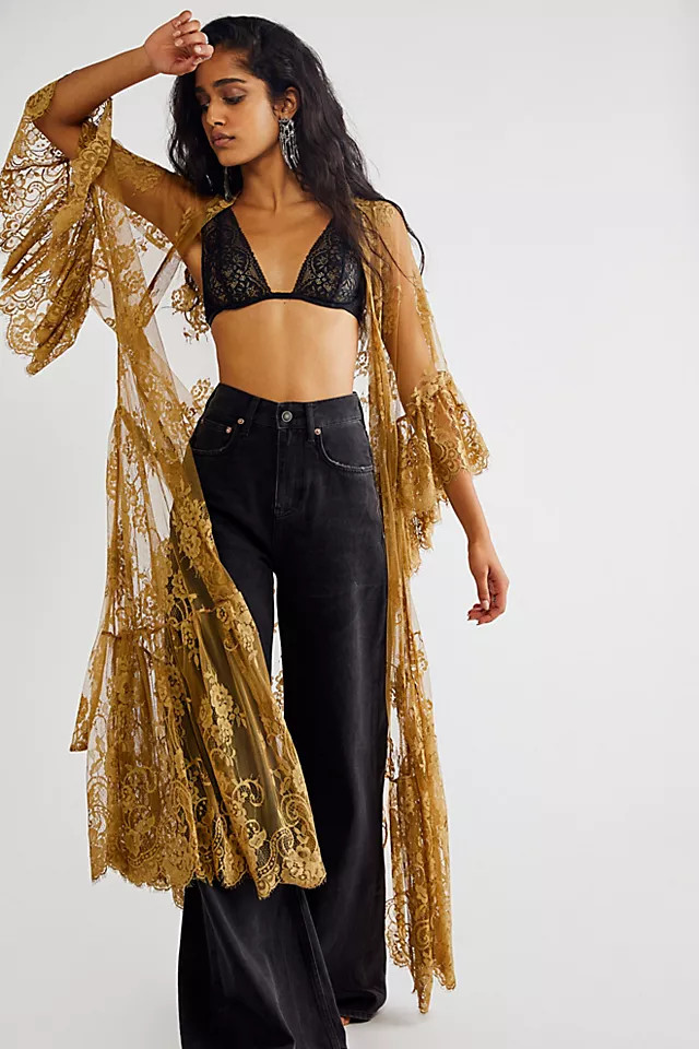 Barbara Tiered Lace Kimono | Free People (Global - UK&FR Excluded)