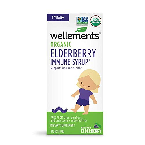 Wellements Organic Children’s Elderberry Immune Syrup, 4 Fl Oz, Free from Dyes, Parabens, and unnece | Amazon (US)