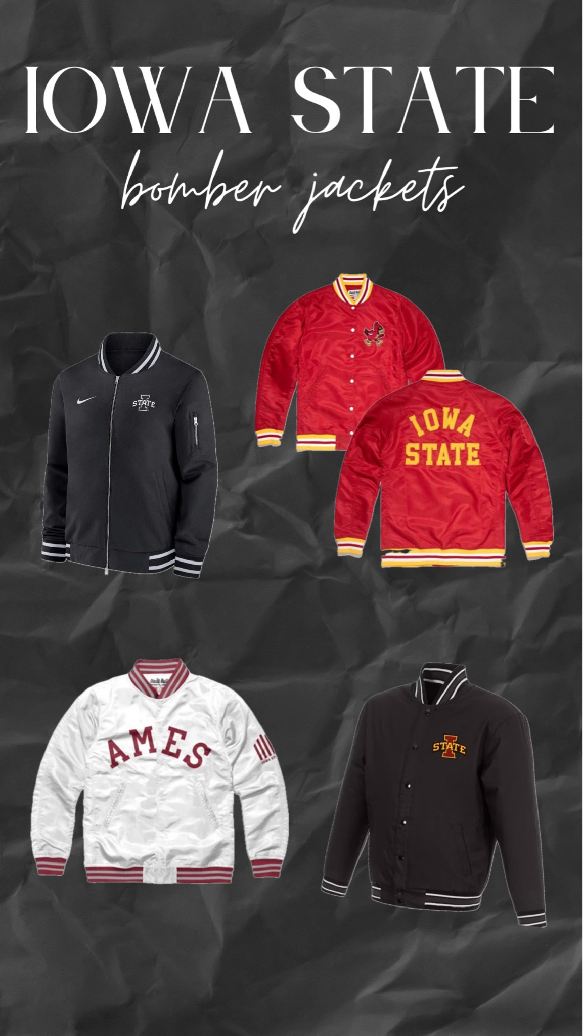Iowa State Bomber Jackets. Go Cyclones!! 🌪️❤️💛

#LTKHoliday #LTKSeasonal #LTKGiftGuide