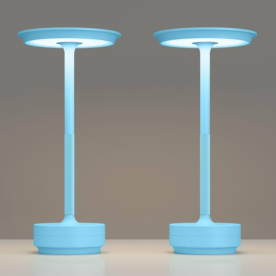 2 Pack Rechargeable Cordless Table Lamps, Portable 5000mAh Outdoor Table Light, 3 Color Stepless ... | Amazon (US)