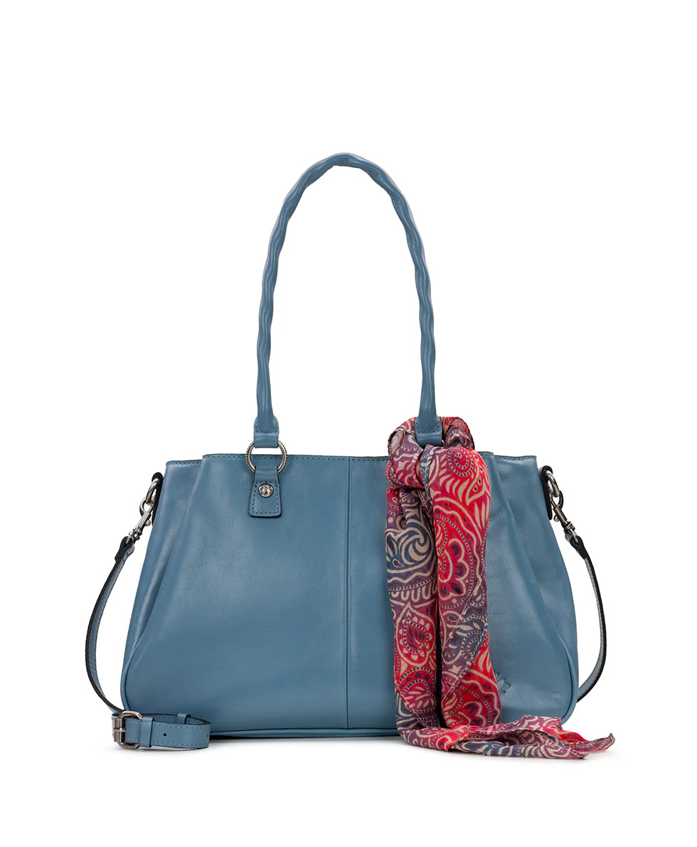 Karla Satchel Crossbody with Greek Ombre Scarf - Vintage Distressed Leather | Patricia Nash Designs