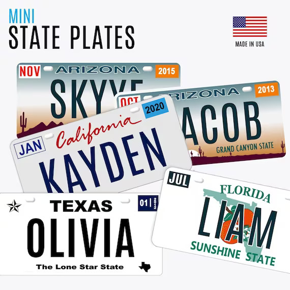 Mini State License Plates Metal Custom Bicycle Plate Bike | Etsy | Etsy (US)