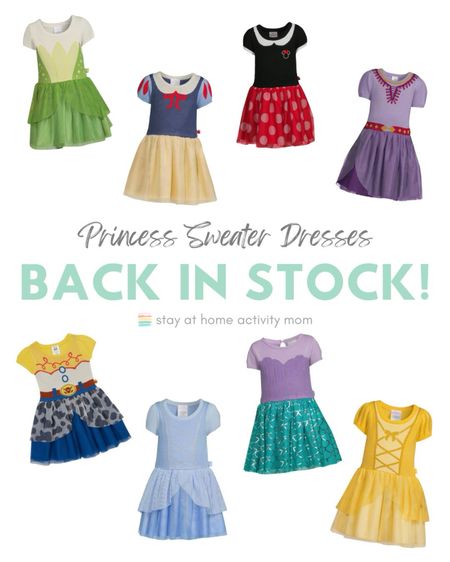 These viral princess dresses are back in stock! RUN! Just in time for your Disney trips this summer. The top is a sweater material which makes them so comfy. Toddler and baby sizes are linked 👑

#LTKBaby #LTKTravel #LTKKids