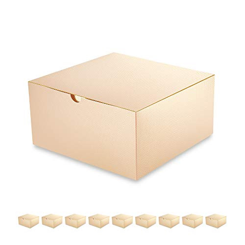 PACKQUEEN 10 Gift Boxes 8x8x4 inches, Easy Folded Gift Boxes with Lids for Gifts, Crafting, Cupca... | Amazon (US)