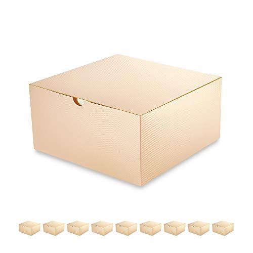 PACKQUEEN 10 Gift Boxes 8x8x4 inches, Easy Folded Gift Boxes with Lids for Gifts, Crafting, Cupca... | Amazon (US)
