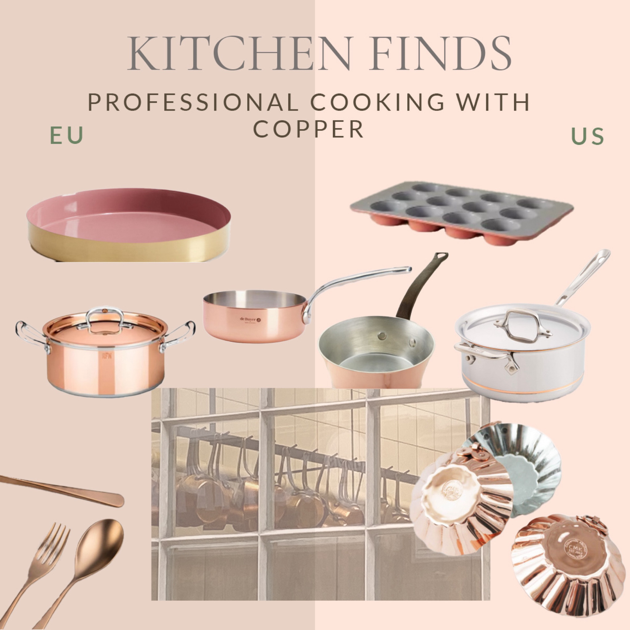Professional cooking with copper and some other copper related kitchen finds. Your Christmas cooking will be a lot easier with these copper pans, the heat can be conducted quickly and evenly. And add to your table a metallic colored tray and copper cutlery. The beautiful colors create already an autumn vibe to your table.

#LTKhome #LTKautumn #LTKeurope