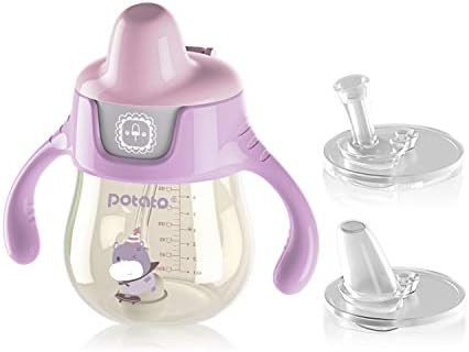POTATO Sippy Cups For Toddlers with Straw Spill Proof, PPSU Learner Cup with Handle for Girl, Wat... | Amazon (US)