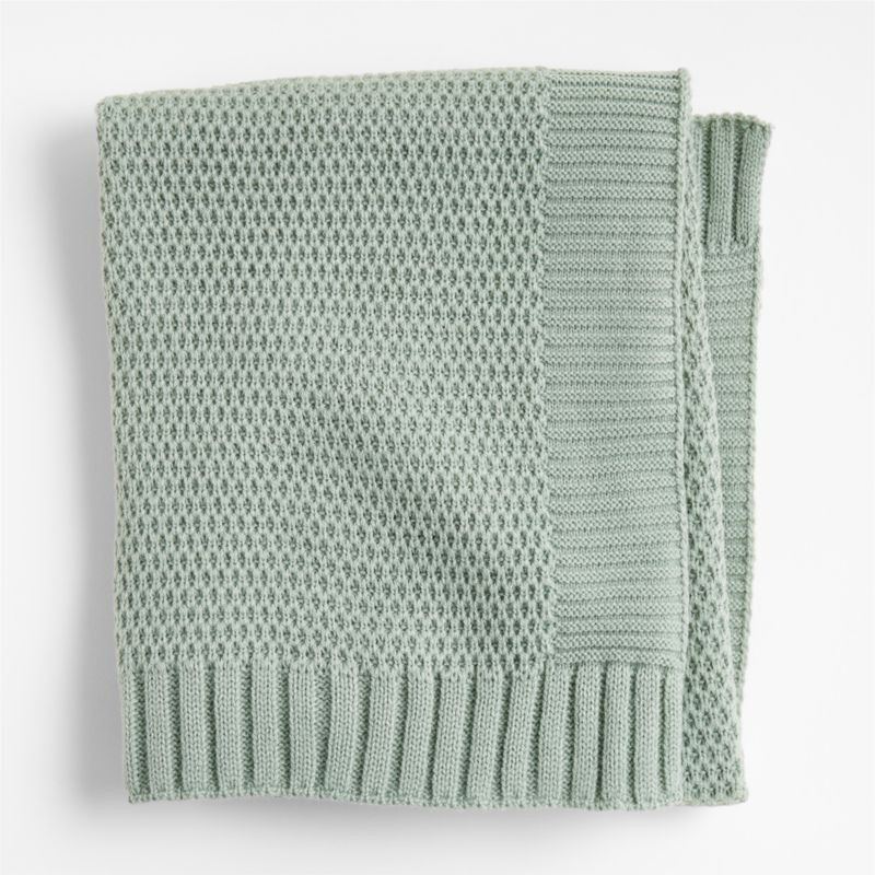 Bubble Knit Verte Green Baby Stroller Blanket + Reviews | Crate & Kids | Crate & Barrel
