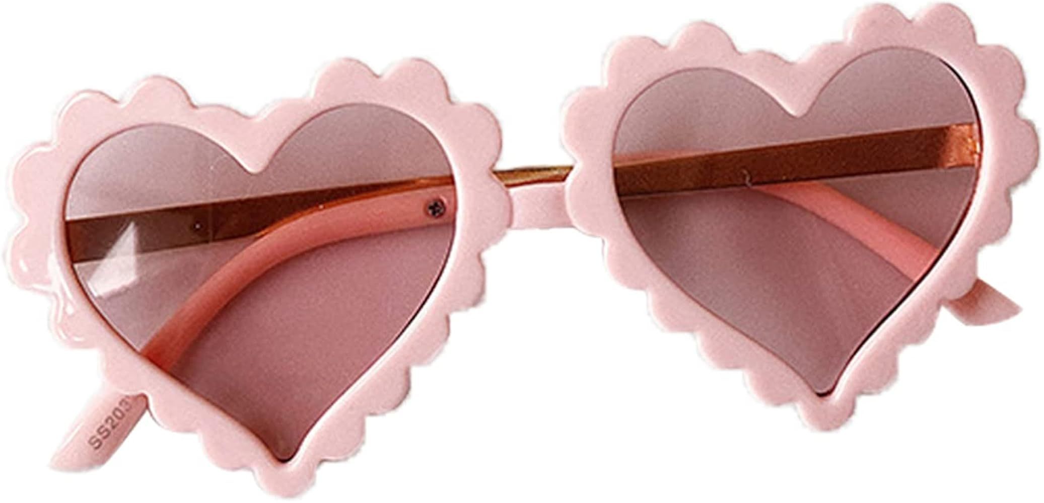 Kids Toddler Girl Heart Shaped Sunglasses Vintage Baby Eyewear for Party Beach Travel Photography Va | Amazon (US)