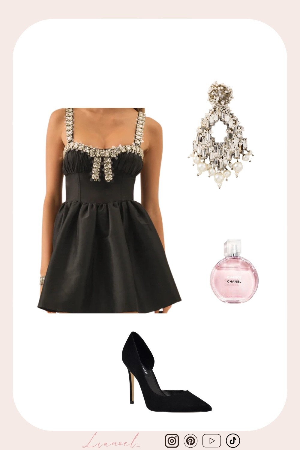 Bejeweled black dress