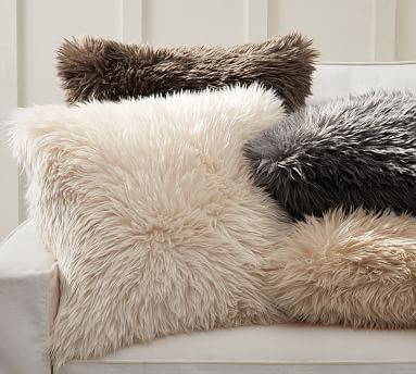 Luxe Faux Fur Pillow Cover | Pottery Barn (US)