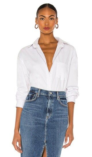 L'Academie Zahra Button Up Shirt in White. - size XS (also in S) | Revolve Clothing (Global)