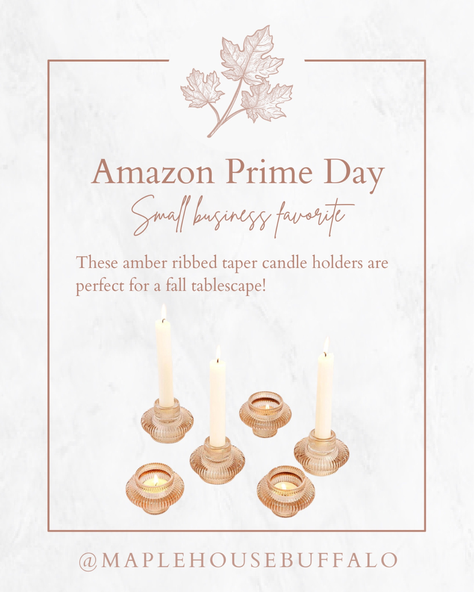 I love the idea of these ribbed glass amber tea light holders on a fall tablescape. They can even be stacked to create a tall taper candle holder! 
Sold by a small business on Amazon!

#LTKfindsunder50 #LTKhome #LTKxPrime