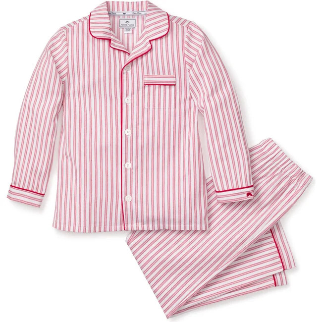 Petite Plume |  Pajama Set, Antique Red Ticking (Prints, Size 7Y) | Maisonette | Maisonette