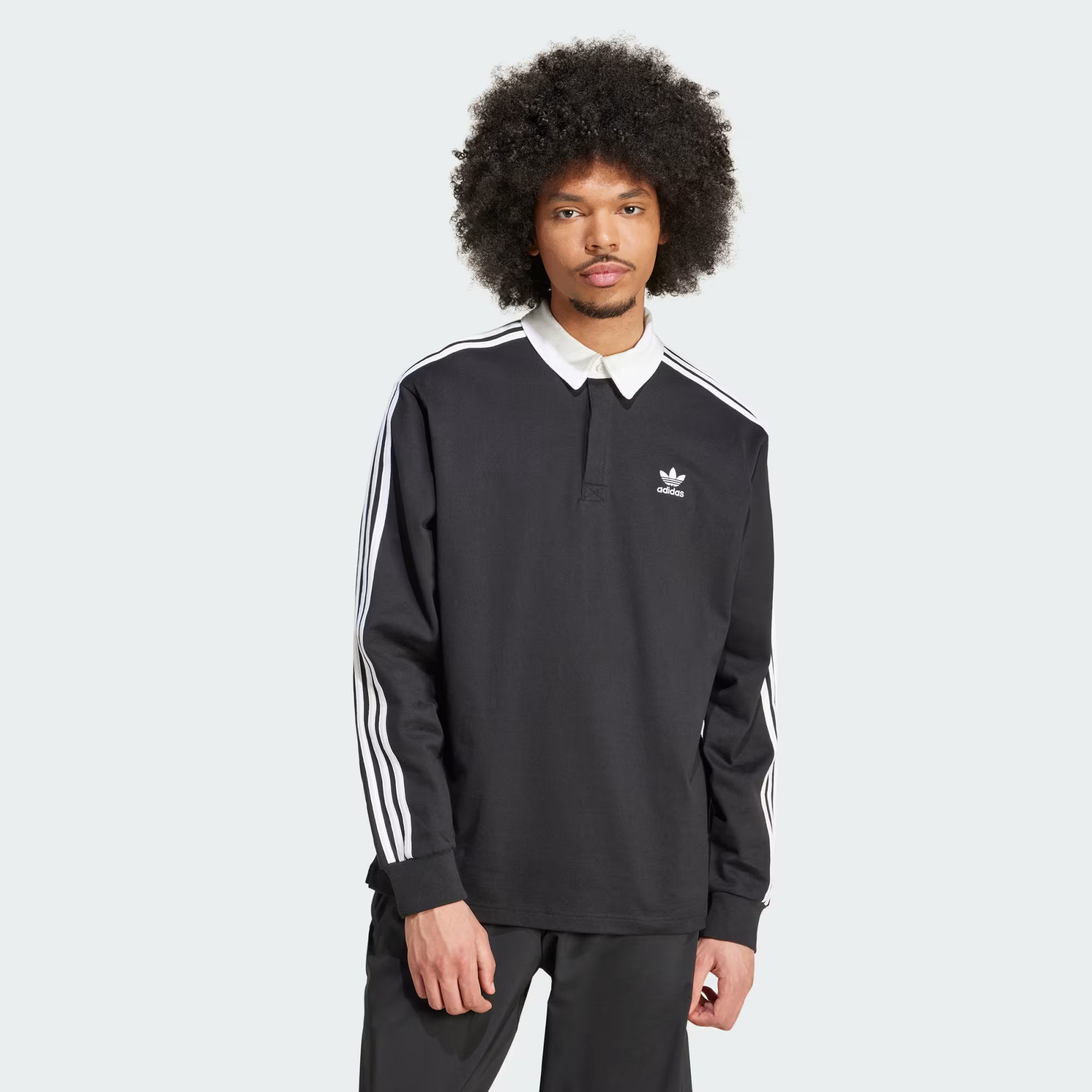 adidas Adicolor Rugby Polo Shirt - Black | Free Shipping with adiClub | adidas US | adidas (US)