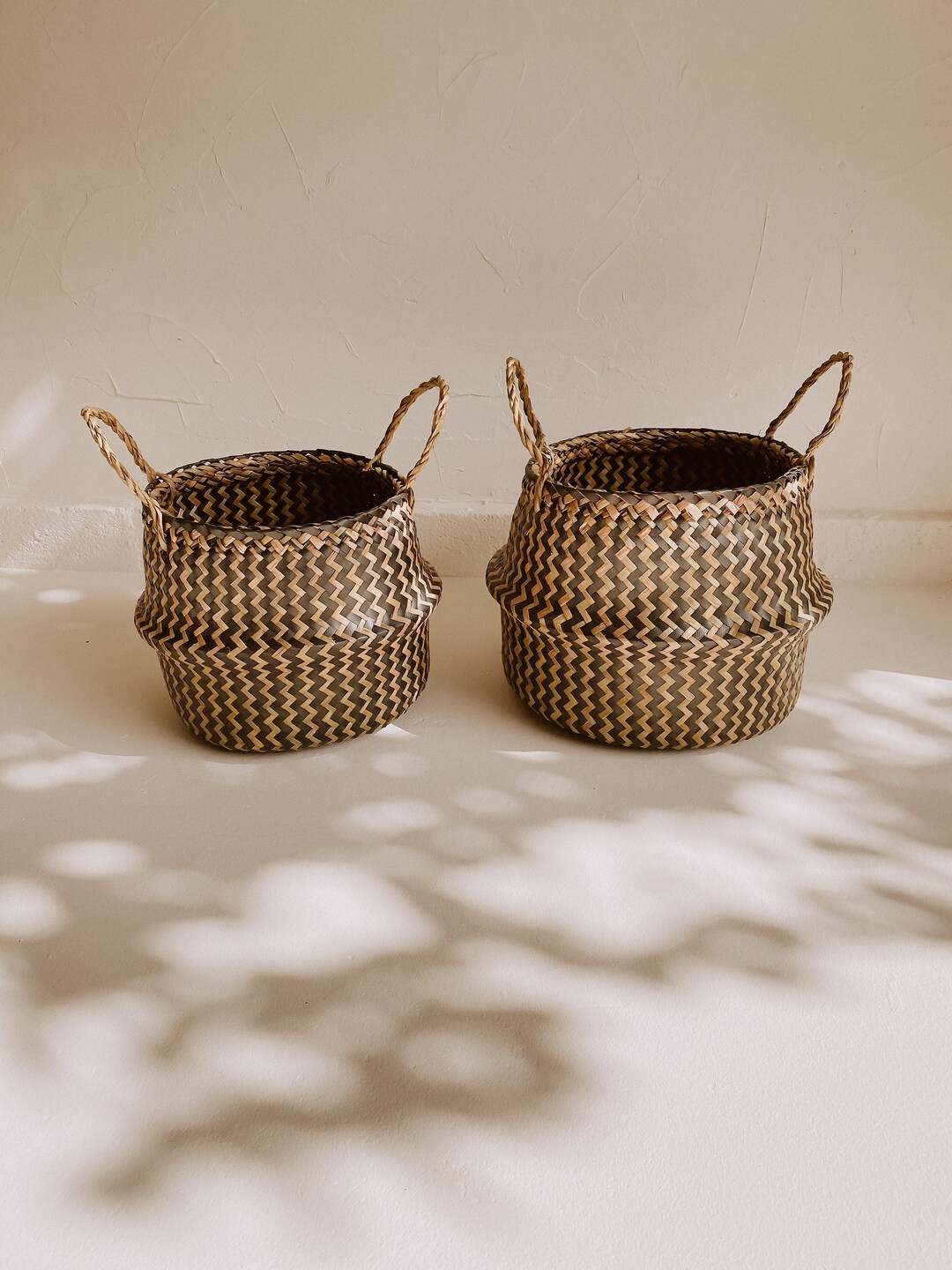 Tropika Home Basket in Black | Empty Gift Basket, Toy Storage, Laundry Basket, Blanket Basket, Pl... | Etsy (US)