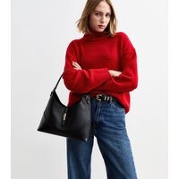 Women's Red Knit Stand Collar Oversized Jumper New Look | New Look (UK)