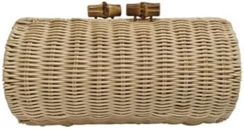 UMREN Hand-woven Shell Shaped Rattan Clutch Bag Summer Straw Clutch Purse Beach Wicker Handbags f... | Amazon (US)