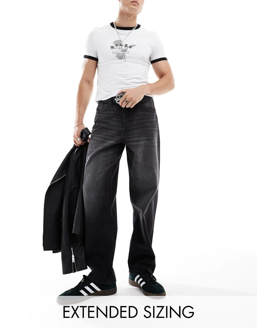 ASOS DESIGN baggy jeans in washed black | ASOS (Global)