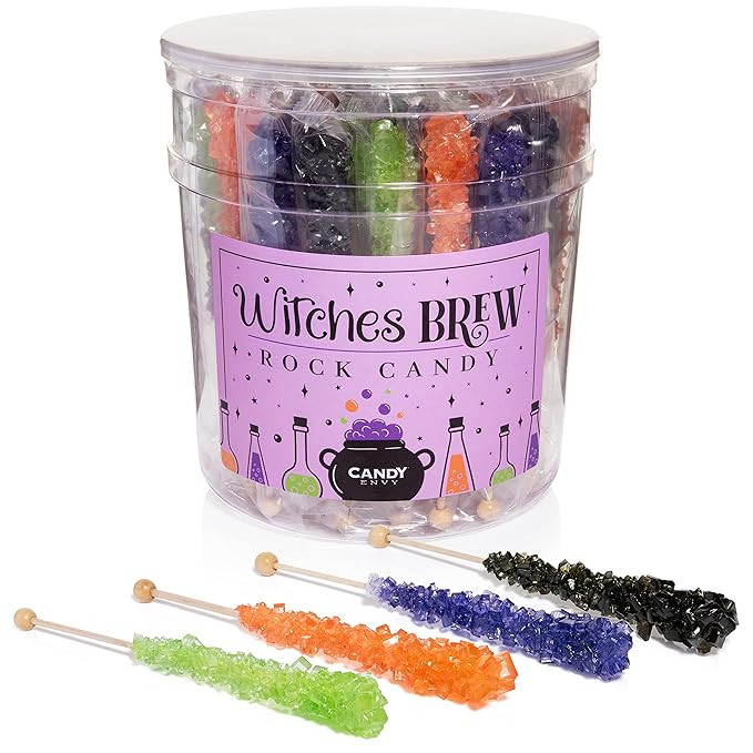 Candy Envy - Witches Brew Rock Candy Sugar Sticks - 36 Indiv. Wrapped - Halloween Themed | Amazon (US)