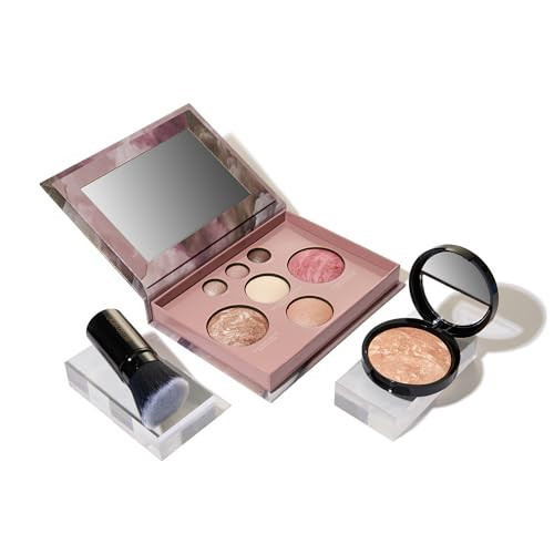 LAURA GELLER NEW YORK Baked Starter Kit: Baked Balance-n-Brighten Powder Foundation, Light and Best of the Best Palette and Retractable Kabuki Brush | Amazon (US)