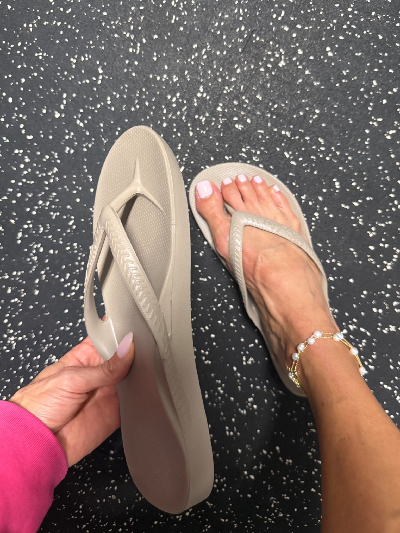 These flip flops are so comfortable. Got a pair after my mom raved about them
