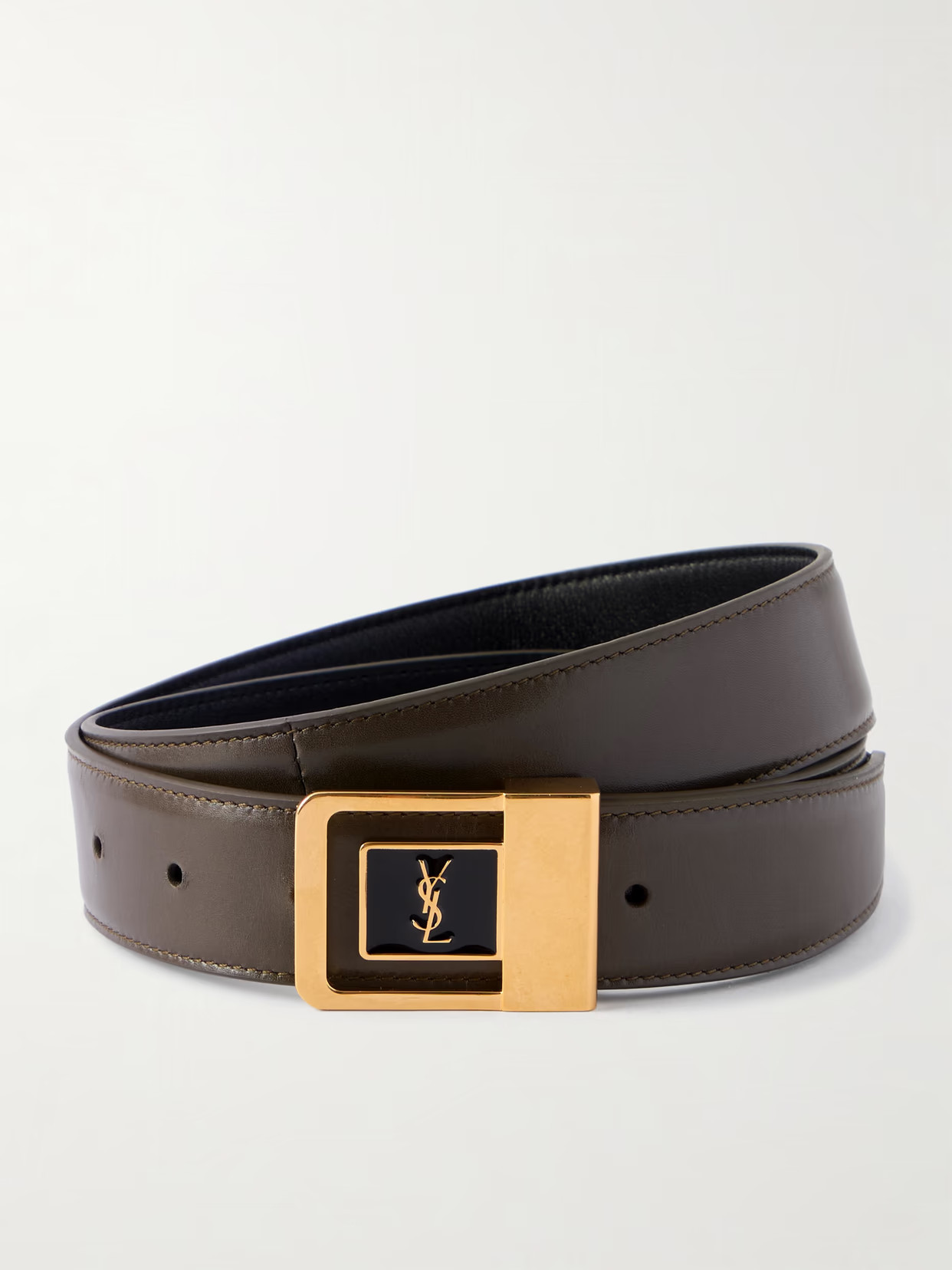 SAINT LAURENT - Leather Belt - Green | NET-A-PORTER (US)