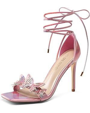 DREAM PAIRS Lace Up High Heels Stilletos Gladiator Open Square Toe Fashion Dressy Wedding Bridal ... | Amazon (US)