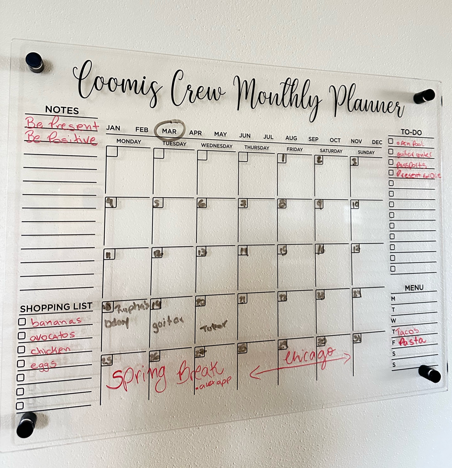 Customized Acrylic wall calendar for your home. Different layouts and sizes to choose from. Currently 40% off!! 

#LTKfindsunder100 #LTKsalealert #LTKhome