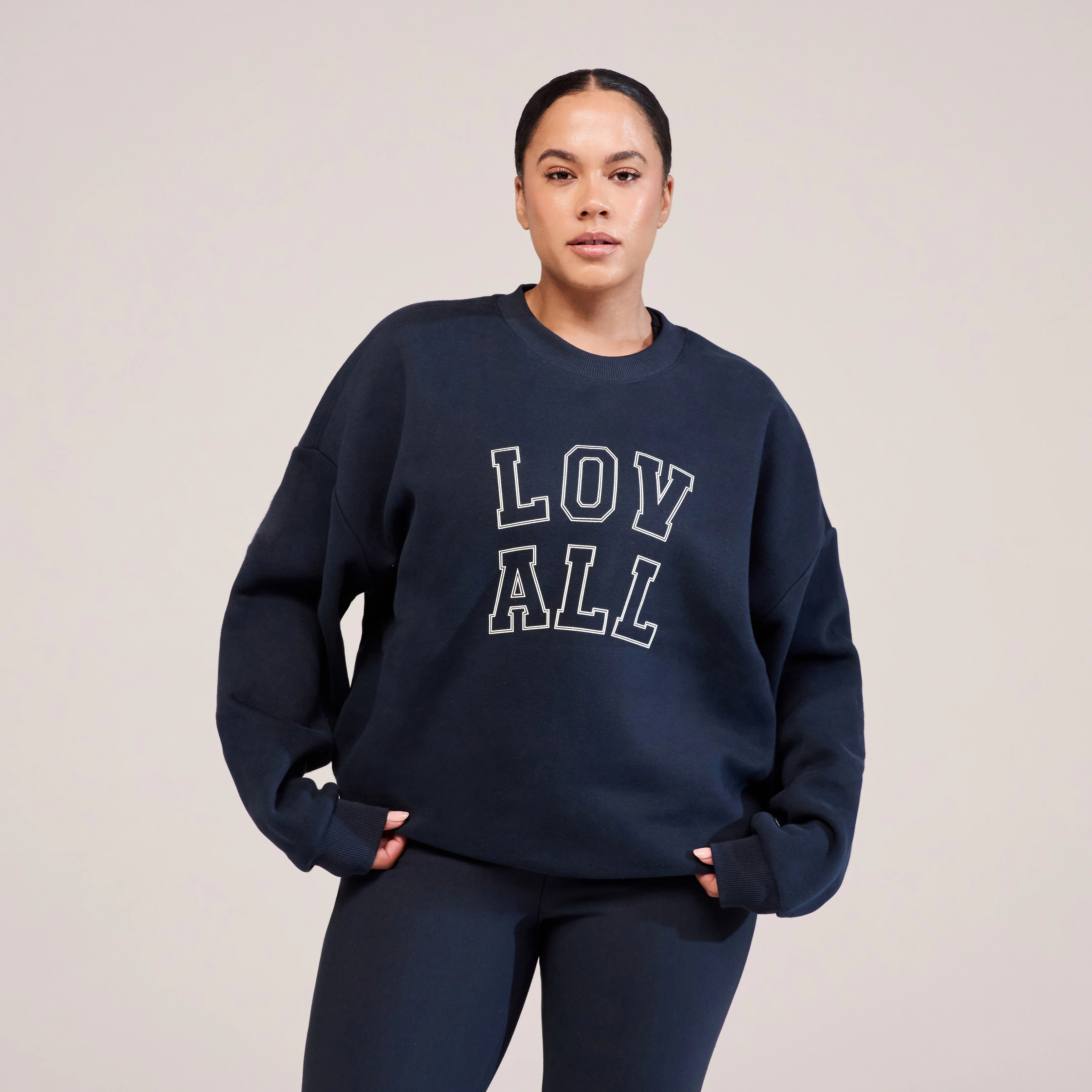 Curve Heavyweight Oversized Sweatshirt Varsity | Vintage Navy | LOVALL
